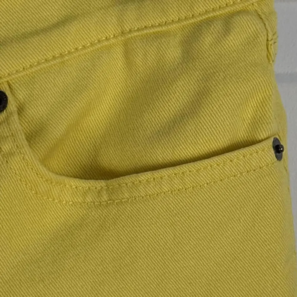 LRL Lauren Jeans Co Ralph Lauren Classic Straight Cropped Jean Sz 2 Yellow Denim